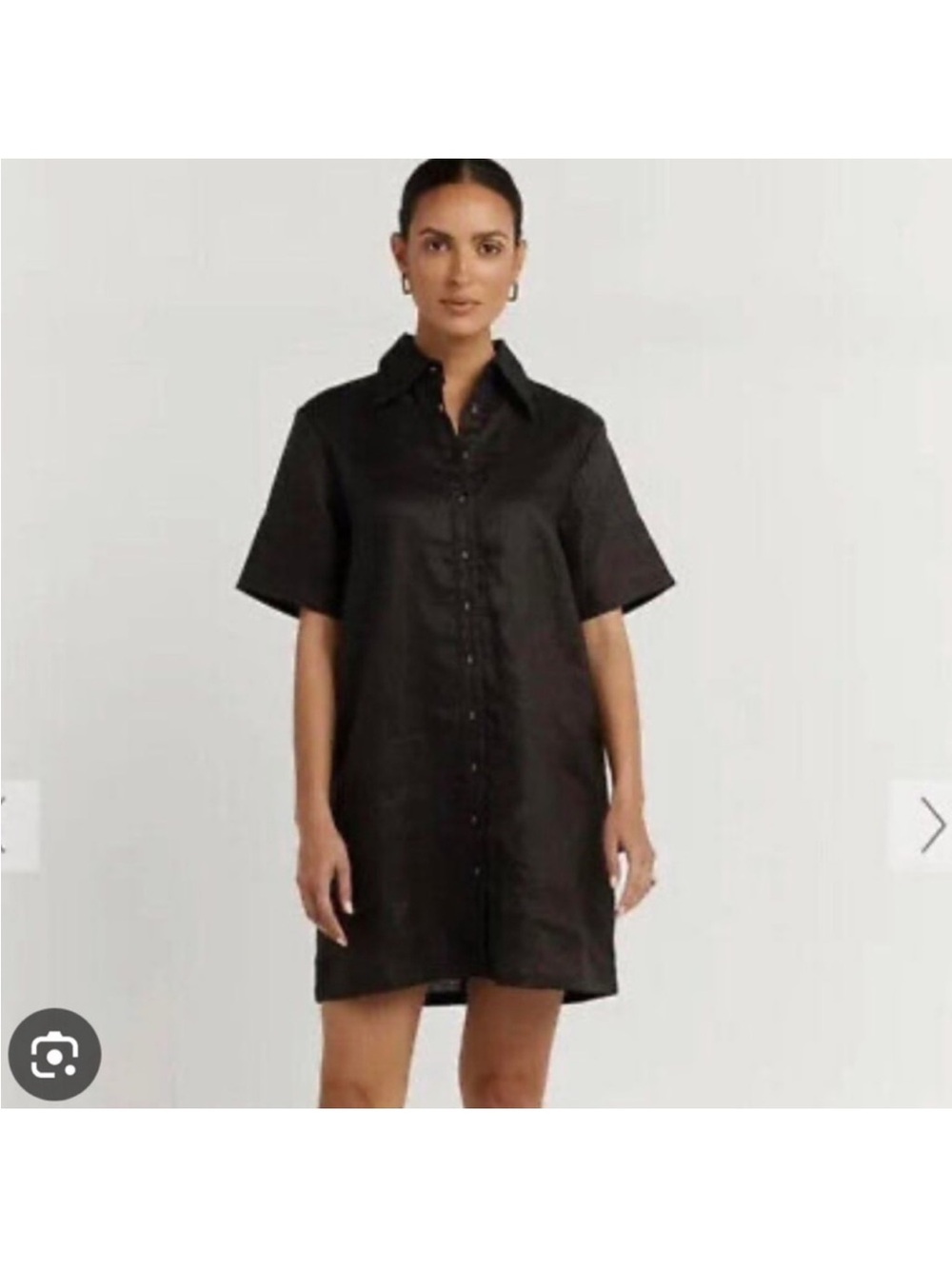 DISSH black 💯 Linen button down dress size US 6